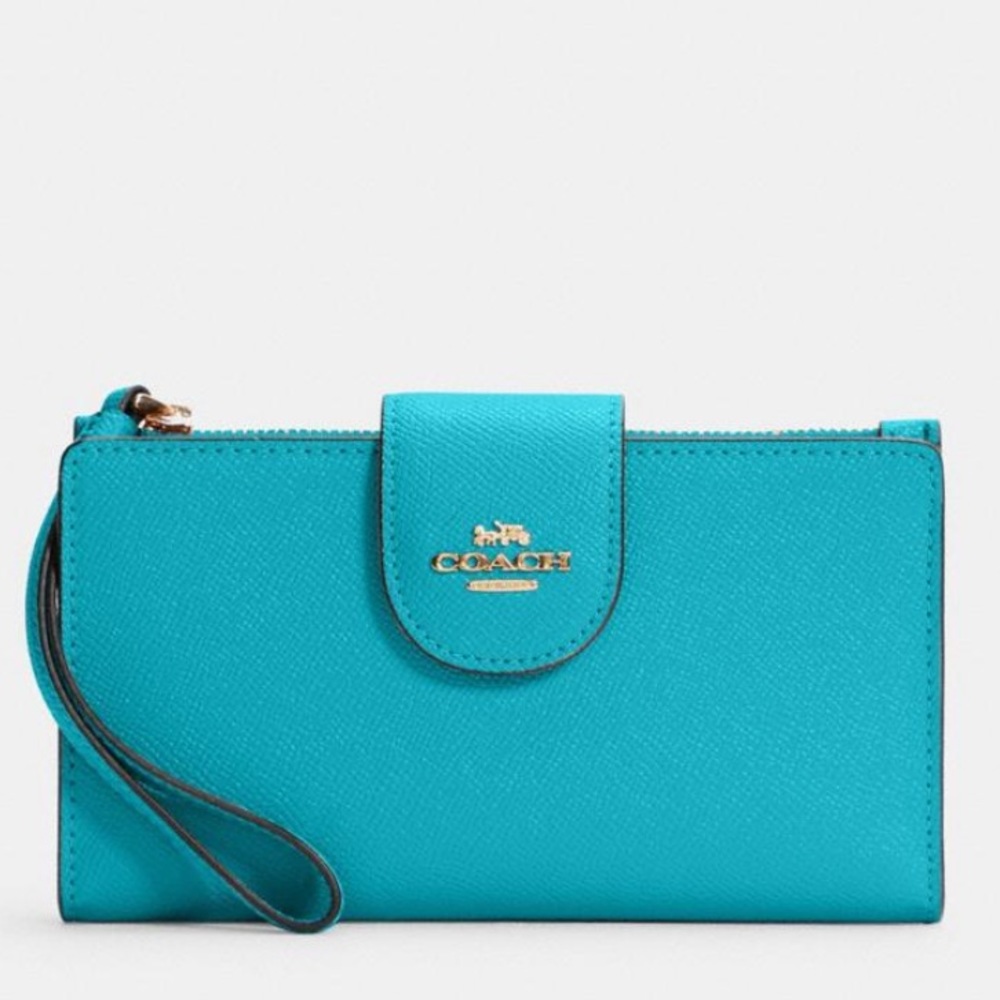 🆕NWT! COACH Tech Phone Wallet in Teal